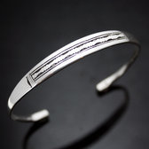 Bijoux Touareg Ethniques Bracelet en argent large Grav Homme/Femme 10