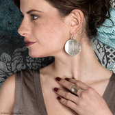 Bijoux Touareg Ethniques Boucles d'oreilles en Argent 18 Grands Ronds Rays Inspiration Karuni b