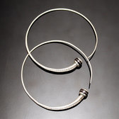 Bijoux Ethniques Touareg Boucles d'oreilles croles en argent 09 Tesibit Perle bne 5 cm
