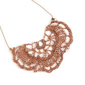 Bijoux Tendance Crateur Collier en Fil de Mtal Crochet Wire Crochet Fleur Cuivre Mahatsara Fantaisie Design b