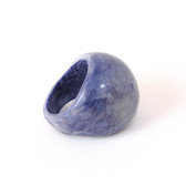 Tagua and Co Bague ronde en Graine Ivoire Vgtale Alianza Bleu Gris Bijoux Design Crateur