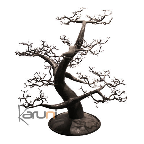Arbre  bijoux porte-bijoux design Cdre 60 cm mtal recycl baobab Madagascar