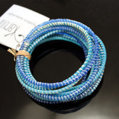 Bijoux Ethniques Africains Bracelets JOKKO en Plastique Recyclé Homme Femme Enfant 03 Bleu Mix (x12)