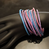 Bijoux Ethniques Africains Bracelets JOKKO en Plastique Recyclé Homme Femme Enfant 28 Bleu/Rose/Violet (x12) b