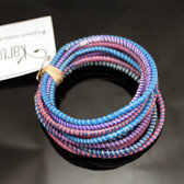 Bijoux Ethniques Africains Bracelets JOKKO en Plastique Recycl Homme Femme Enfant 28 Bleu/Rose/Violet (x12)