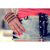 Bijoux Ethniques Africains Bracelets JOKKO en Plastique Recycl Homme Femme Enfant 05 Rose Clair Mix (x12) e