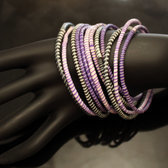 Bijoux Ethniques Africains Bracelets JOKKO en Plastique Recycl Homme Femme Enfant 07 Violet Noir (x12) c