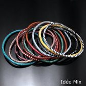 Bijoux Ethniques Africains Bracelets JOKKO en Plastique Recycl Homme Femme Enfant 07 Violet Noir (x12) d