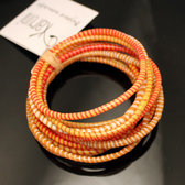 Bijoux Ethniques Africains Bracelets JOKKO en Plastique Recyclé Homme Femme Enfant 04 Orange Mix (x12)