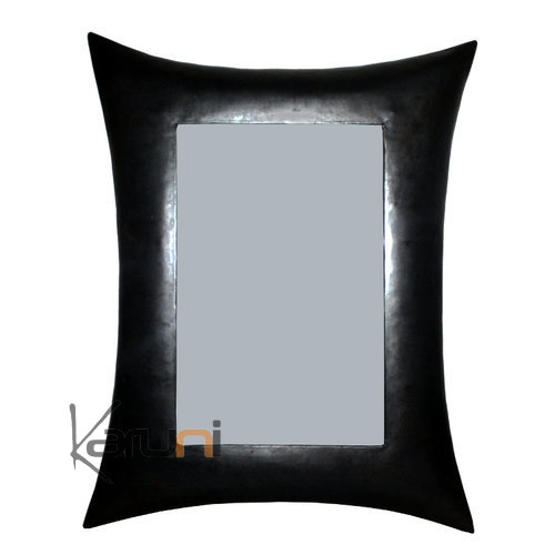 Miroir/cadre rectangle bombé métal recyclé Madagascar 50 cm x 60 cm