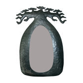 Miroir Arbre Baobab mtal recycl Madagascar 25 cm