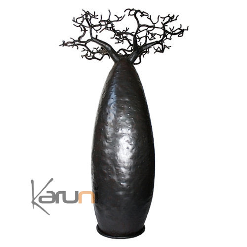 Arbre à bijoux design Baobab 60 cm métal recyclé Madagascar