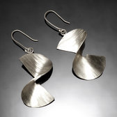 Bijoux Ethniques Africains Boucles d'Oreilles Peul Fulani Mali 113P Plaqu Argent Rubans Larges Twist