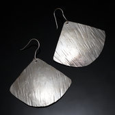 Bijoux Ethniques Africains Boucles d'Oreilles Peul Fulani Mali 49P Plaqu Argent Eventails