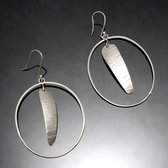 Bijoux Ethniques Africains Boucles d'Oreilles Peul Fulani Mali 107P Plaqu Argent Ovales Pendant Feuille