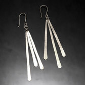 Bijoux Ethniques Africains Boucles d'Oreilles Peul Fulani Mali 116P Plaqu Argent 3 Tiges