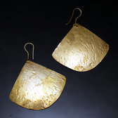 Bijoux Ethniques Africains Boucles d'Oreilles Peul Fulani Mali 49 Bronze Dor Eventails