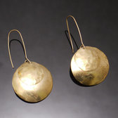 Bijoux Ethniques Africains Boucles d'Oreilles Peul Fulani Mali 112S Bronze Dor Doubles Ronds