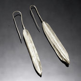 Bijoux Ethniques Africains Boucles d'Oreilles Peul Fulani Mali 25P Plaqu Argent Feuille Droite