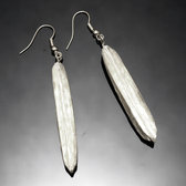 Bijoux Ethniques Africains Boucles d'Oreilles Peul Fulani Mali 25PA Plaqu Argent Feuille Droite Attaches