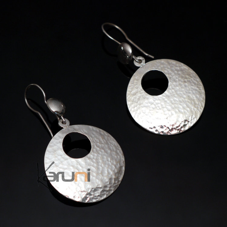 Bijoux Touareg Ethniques Boucles d'oreilles en Argent 40 Rondes Creuses ...