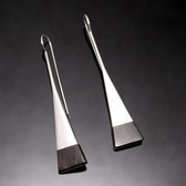 Bijoux Touareg Ethniques Boucles d'Oreilles en Argent et Ebne Massues 12 Triangle Design Karuni