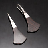 Bijoux Ethniques Touareg Boucles d'Oreilles en Argent et Ebne 73 Lotus Shat-Shat Design