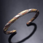 Bijoux Ethniques Indiens Bracelet Jonc en Cuivre Laiton Argent Mix Homme/Femme Nepal 04 Tress