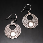 Bijoux Ethniques Indiens Boucles d'oreilles en Argent 925 66 Ankit Rond Creux Npal Newari