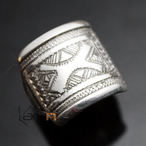 Bijoux Touareg Ethniques Bague Chevalire en Argent Grave homme/femme 22