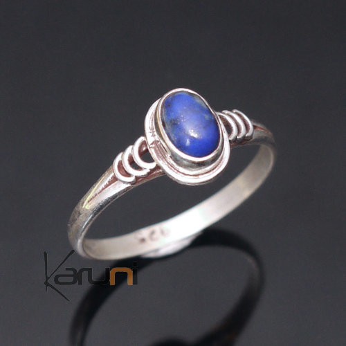 Bague en Argent Massif 925 Nepal 78 Fine Heena Lapis-Lazuli