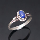 Bijoux Ethniques Indiens Bague en Argent Massif 925 Nepal 78 Fine Heena Lapis-Lazuli