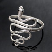 Bijoux Ethniques Indiens Bracelet en Argent Massif 925 Nepal 15 Serpent Yeux Onyx 6,5 cm