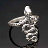 Bijoux Ethniques Indiens Bague en Argent Massif 925 Nepal 53 Serpent b