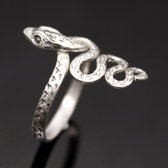Bijoux Ethniques Indiens Bague en Argent Massif 925 Nepal 53 Serpent c