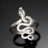 Bijoux Ethniques Indiens Bague en Argent Massif 925 Nepal 53 Serpent