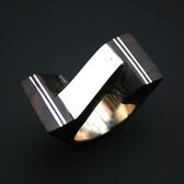 Bijoux Touareg Ethniques Bague Argent en Bois Ebne Z 01 - KARUNI
