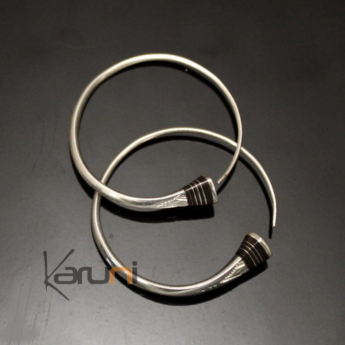 Bijoux Ethniques Touareg Boucles d'oreilles croles en argent 03 Tesibit bne Graves 2,5 cm