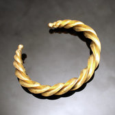 Bijoux Ethniques Africains Bracelet Peul Fulani Mali 02 Bronze Dor Jonc Ouvert Twist