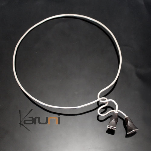 Bijoux Ethniques Touareg Collier Tour de Cou en Argent Serpent 02 Tesibit Ebne