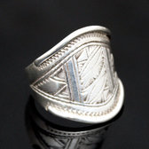 Bijoux Touareg Ethniques Bague en Argent Bandeau Grav Homme/Femme 15