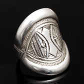 Bijoux Touareg Ethniques Bague en Argent Bandeau Grav Homme/Femme 18