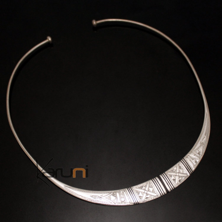 Tour De Cou Ou Sautoir Ancien En Argent - Bijou Vintage Sans Marque, Occasion