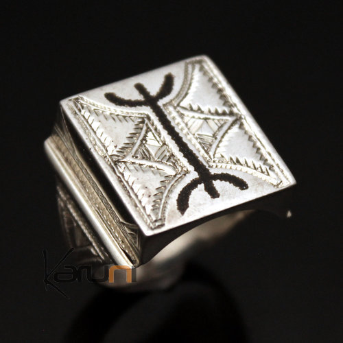 Bague Chevalière en Argent Homme/Femme Volume 18 Carrée