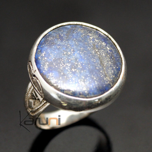 Bague en Argent Lapis Lazuli 04 Homme/Femme Ronde