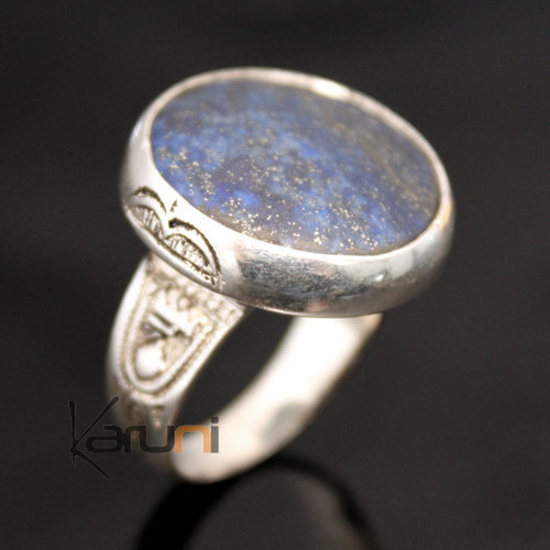 Bague en Argent Lapis Lazuli 04 Homme/Femme Ronde