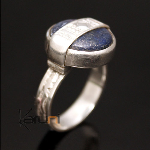 Bague en Argent Lapis Lazuli 06 Homme/Femme Ronde