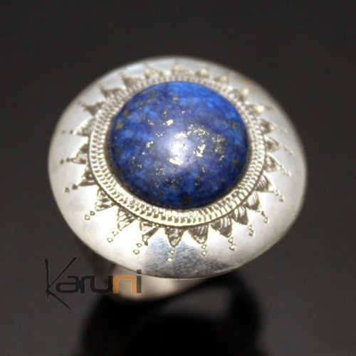 Bague en Argent Lapis Lazuli 07 Homme/Femme Grande Ronde