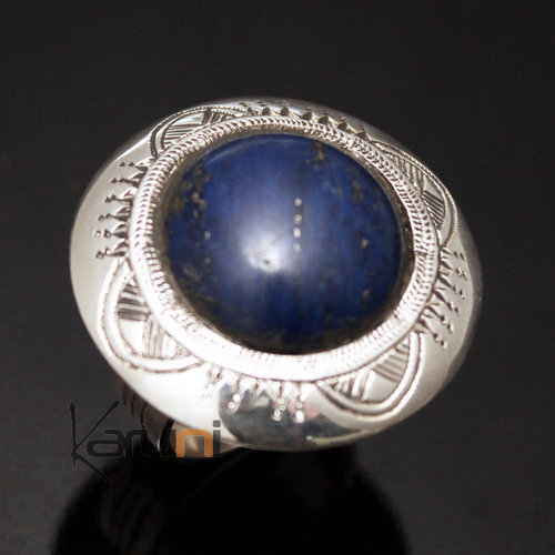 Bague en Argent Lapis Lazuli 08 Homme/Femme Grande Ronde