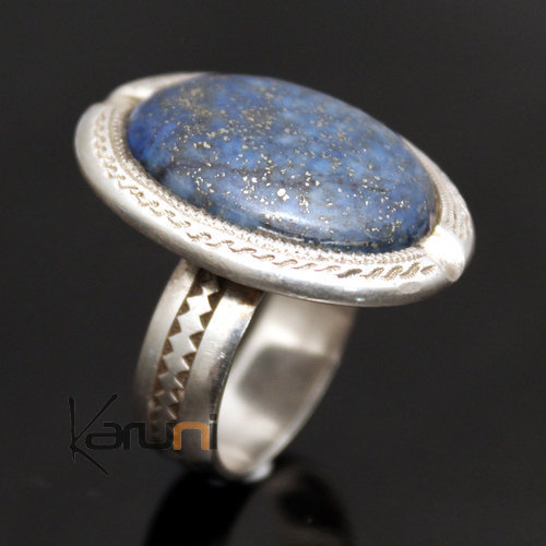 Bague en Argent Lapis Lazuli 11 Homme/Femme Ovale